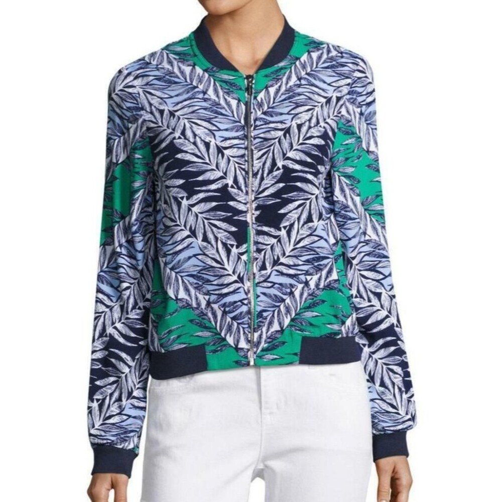 Laundry by Shelli Segal Tropical Island Zip Bomber Jacket Lightweight Size 4